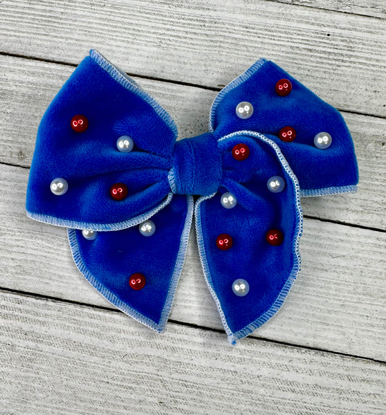 Blue pearl hand tied