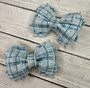 Blue Tweed Piggy Set