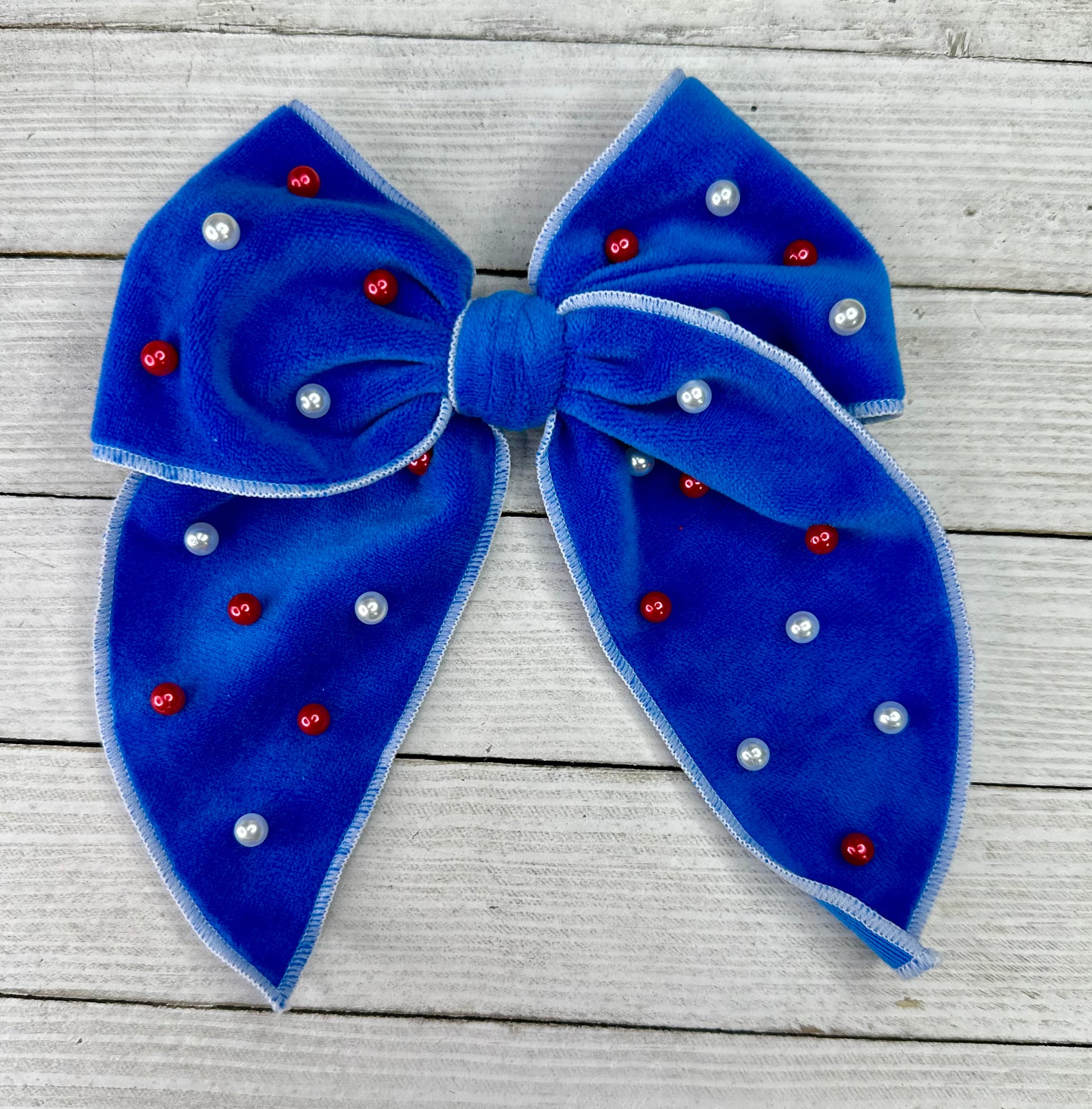 Blue pearl hand tied