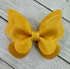 Yellow Shimmer Butterfly Bow