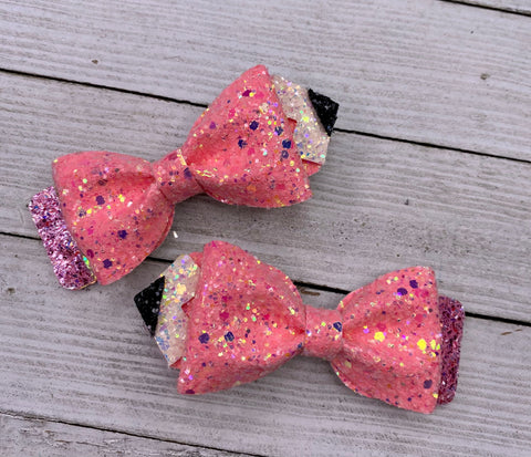 Coral Pink Glitter Piggy set