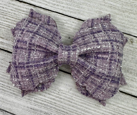 Purple Tweed Bow