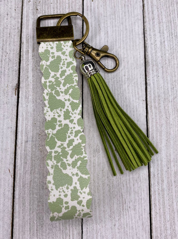 Green Cow Wristlet