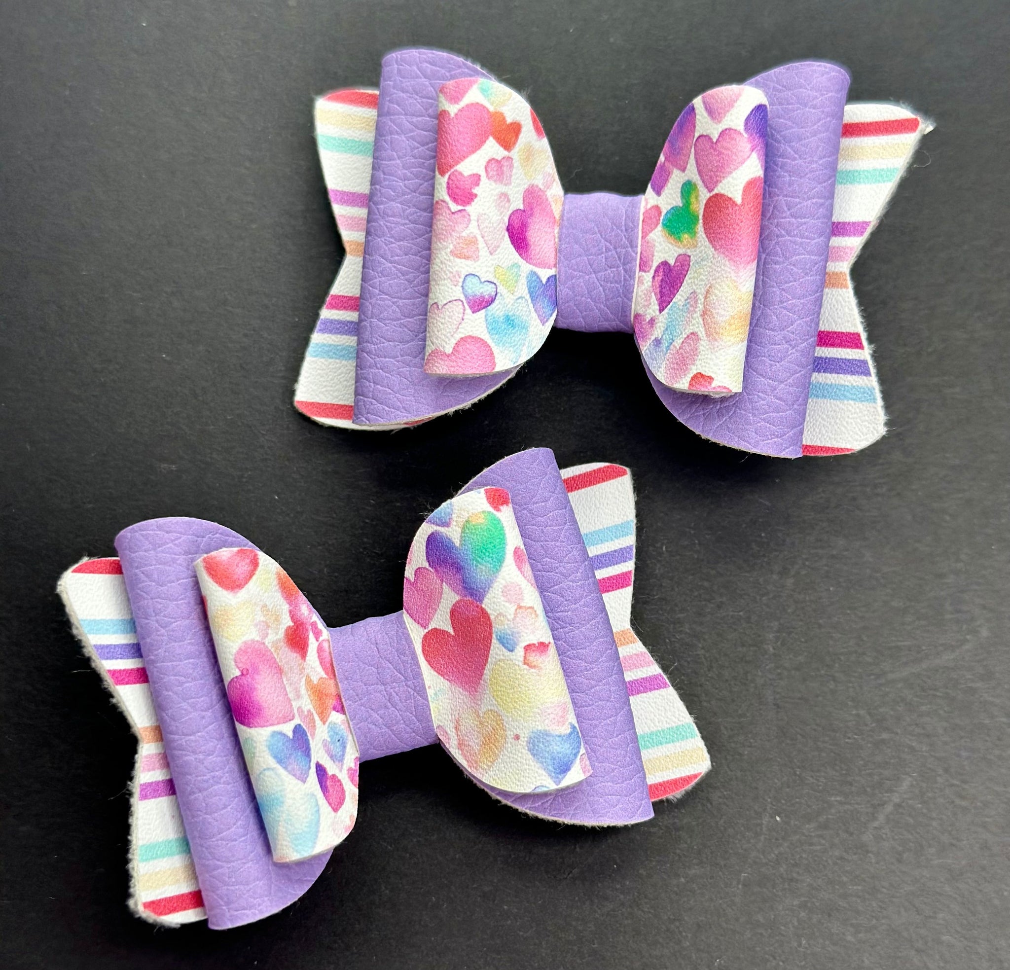 Purple Watercolor Hearts Piggy set