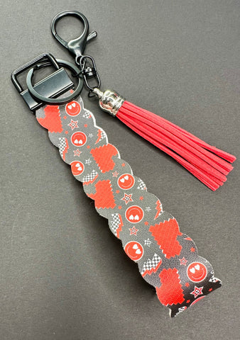 Red Smiley Wristlet