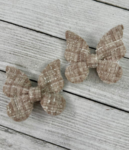 Brown Butterfly Tweed Piggy Set