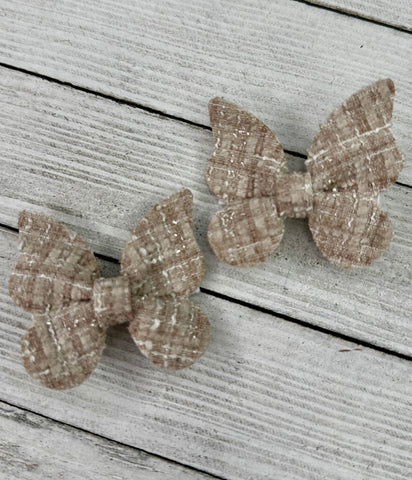 Brown Butterfly Tweed Piggy Set