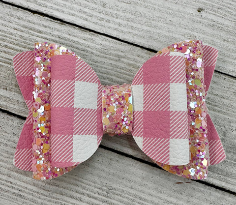 Pink Plaid Bow