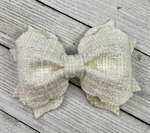 White Tweed Bow