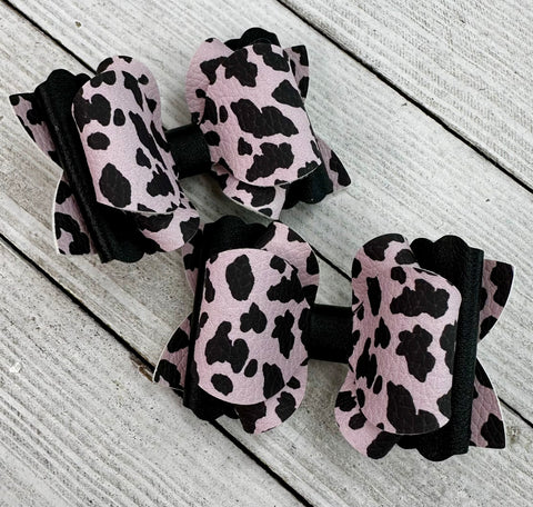 Pink Cow Print Piggy Set