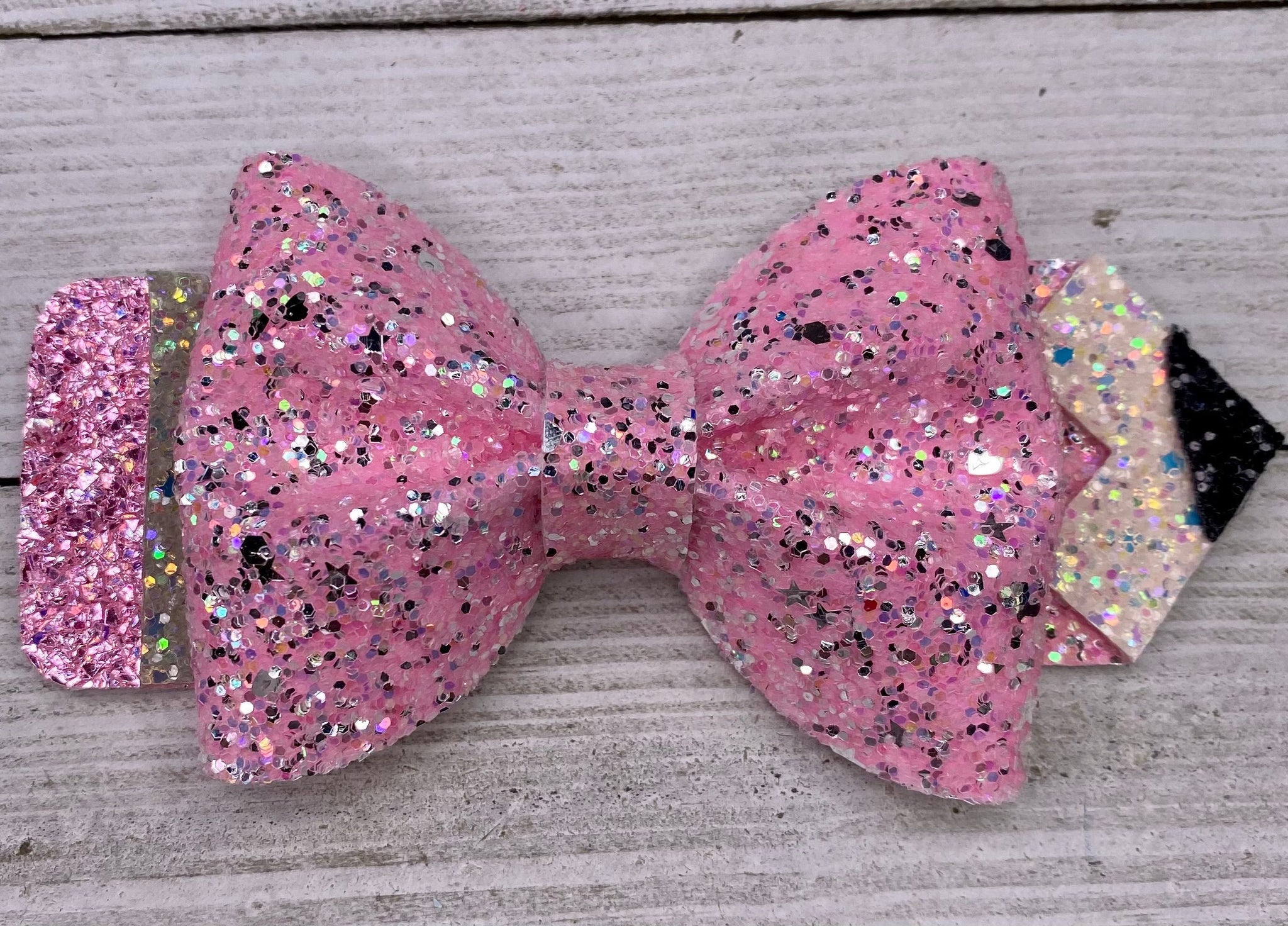 Pink Glitter Pencil Bow