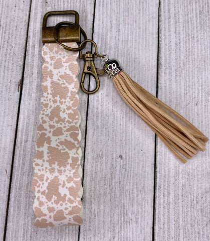 Tan Cow Wristlet