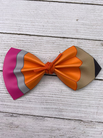 Orange Purple Pencil Bow