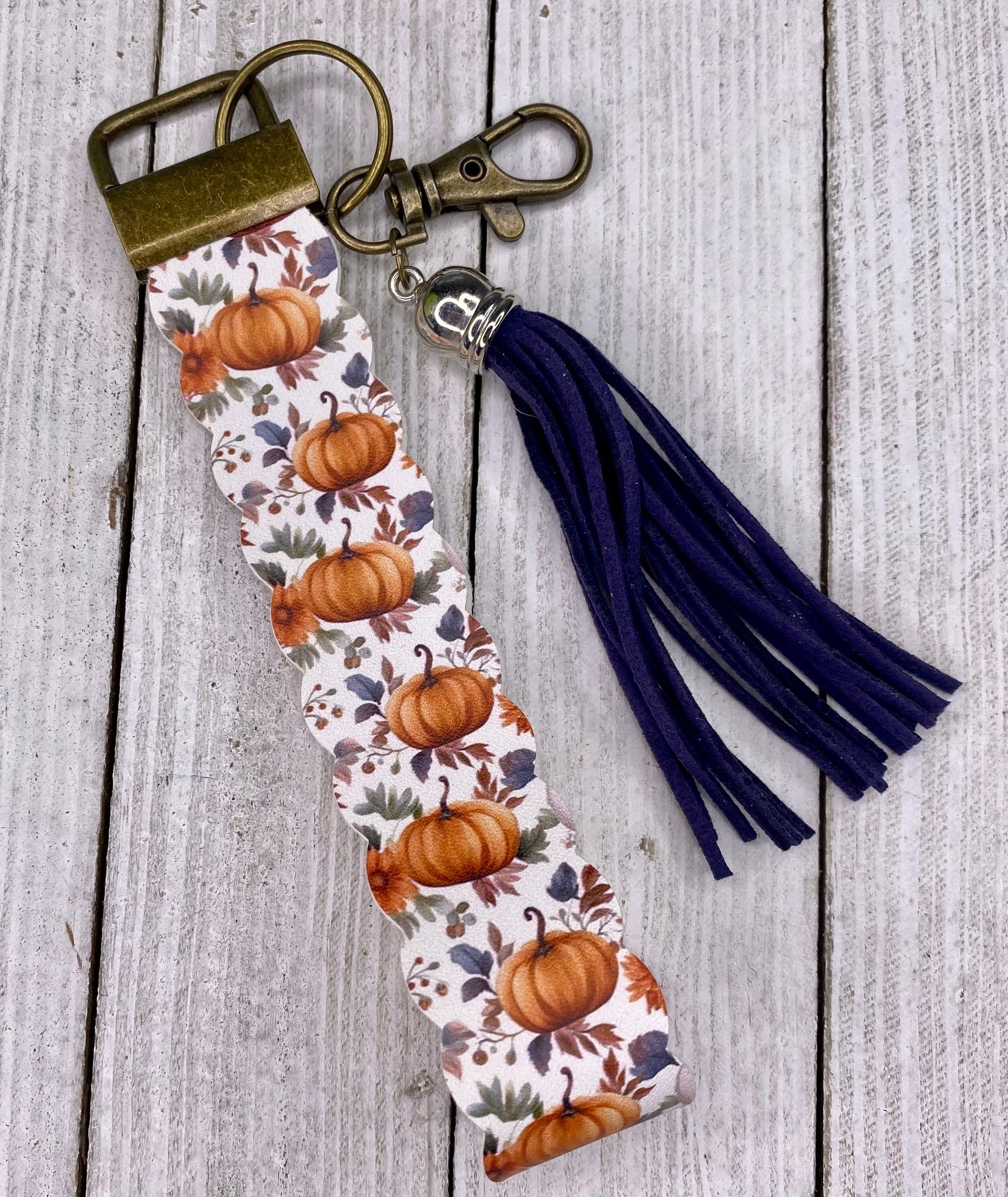 Fall Pumpkin Wristlet