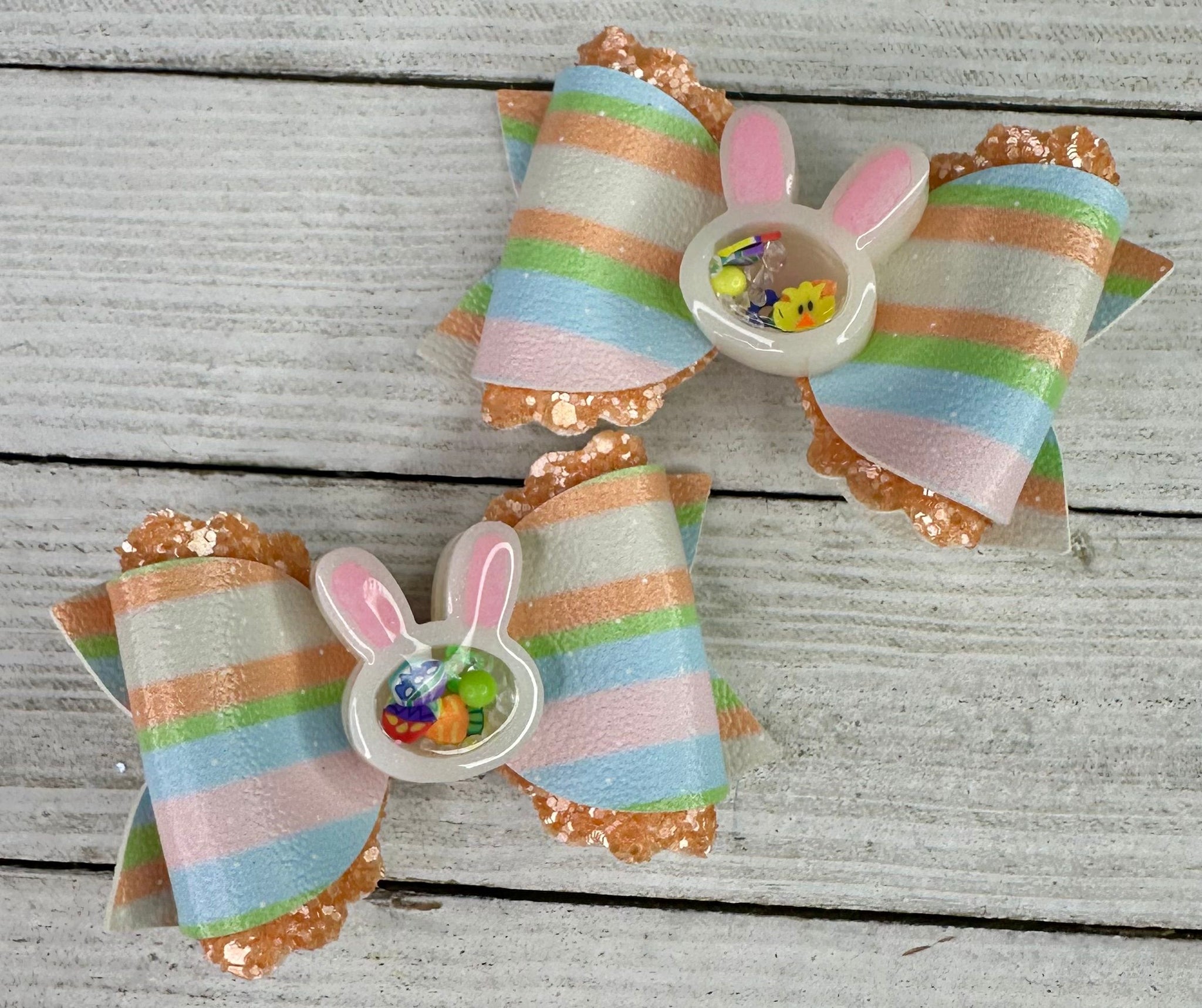 Orange bunny shaker piggy set