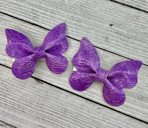 Purple Embossed Butterfly Piggy Set