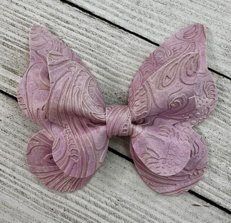 Light Purple Embossed Butterfly Bow