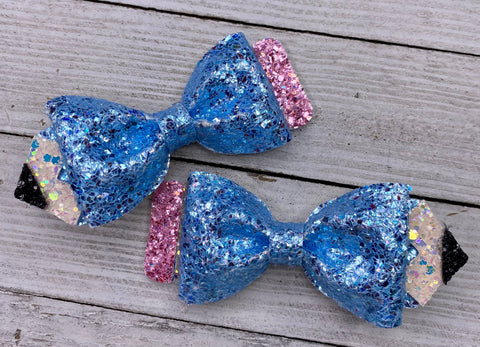 Blue Glitter Pencil Piggy set