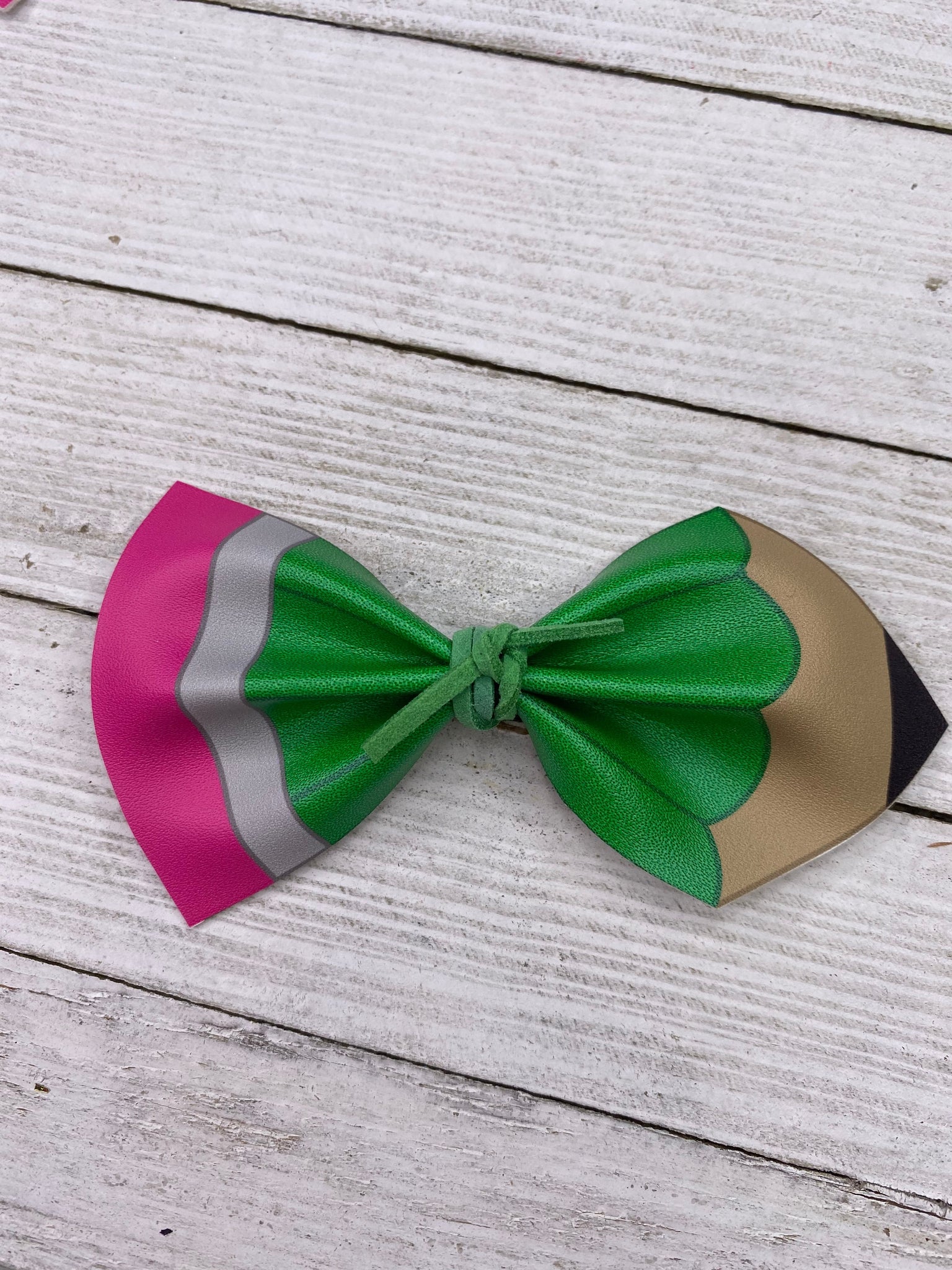 Green Purple Pencil Bow