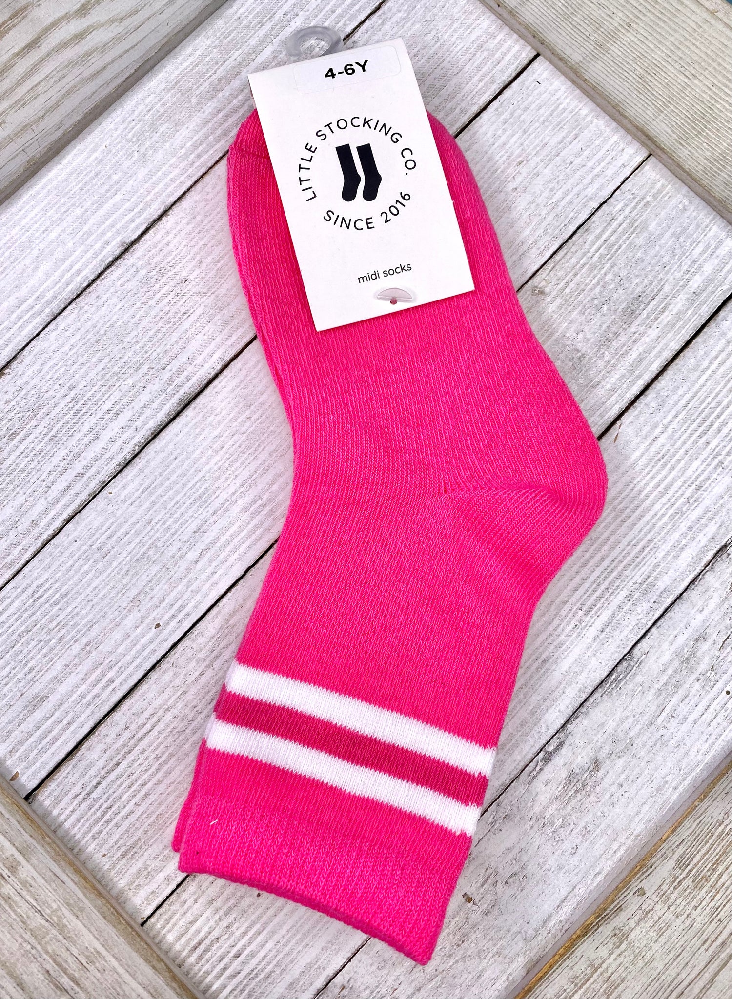 Hot Pink Stripe Sock 7/10Y only