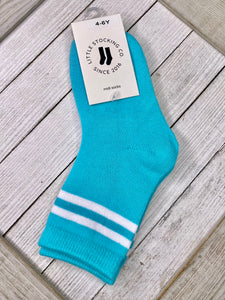 Turquoise Stripe Sock  7/10Y only