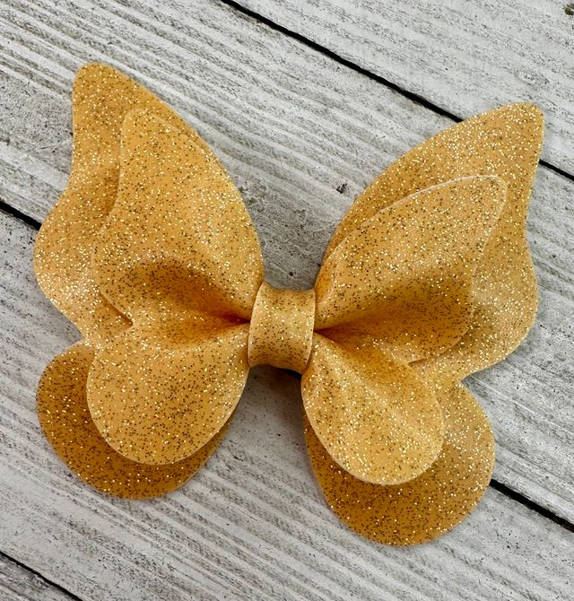 Light Orange Shimmer Butterfly Bow