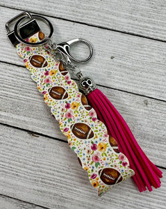 Floral Football Wristlet