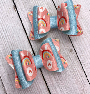 Peach Bunny Rainbow Piggy set