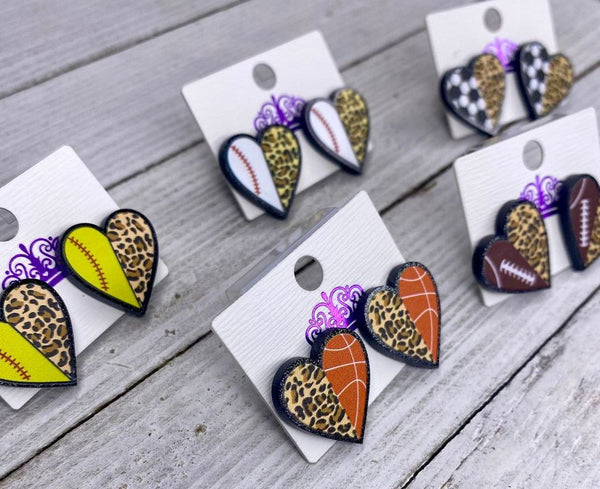 Sports Heart Earrings