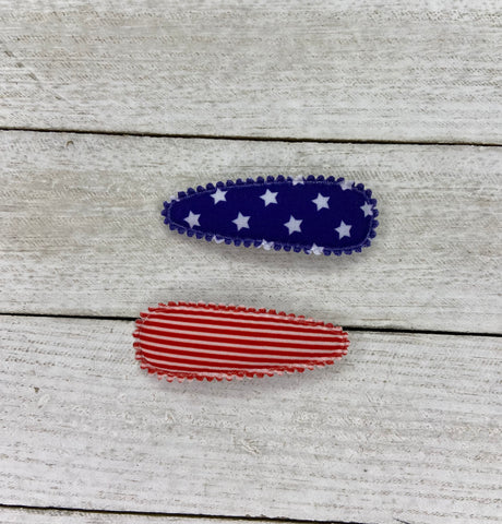 Stars & stripe snap clip set